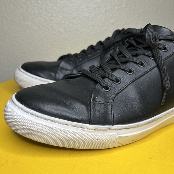 Thursday Premier Everyday Shoes Men's 12 Black White Leather Low Top Sneakers - Picture 2 of 14